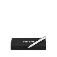 Ballpoint pen in glossy-white lacquer with logo ring, Hugo boss