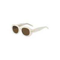 White-acetate sunglasses with signature gold-tone detail, Hugo boss