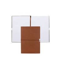 A5 notebook in camel faux leather with elasticated band, Hugo boss