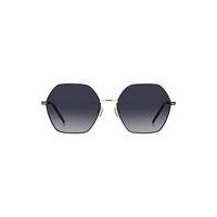 Angular sunglasses in black and gold-tone steel, Hugo boss