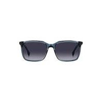 Blue-acetate sunglasses with patterned carbon-fibre temples, Hugo boss