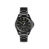 Black-plated watch with gold-tone indexes, Hugo boss