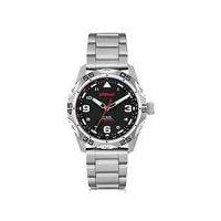 Black-dial watch with stainless-steel link bracelet, Hugo boss