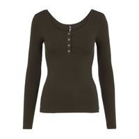 Button-front ribbed top, Pieces