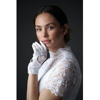 Equipage Larissa Riding Gloves With Lace - White (L)