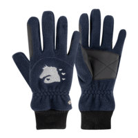 Waldhausen Lucky Giselle Fleece Riding Glove, kids night blue/Lucky Heart (5-7 Jahre)